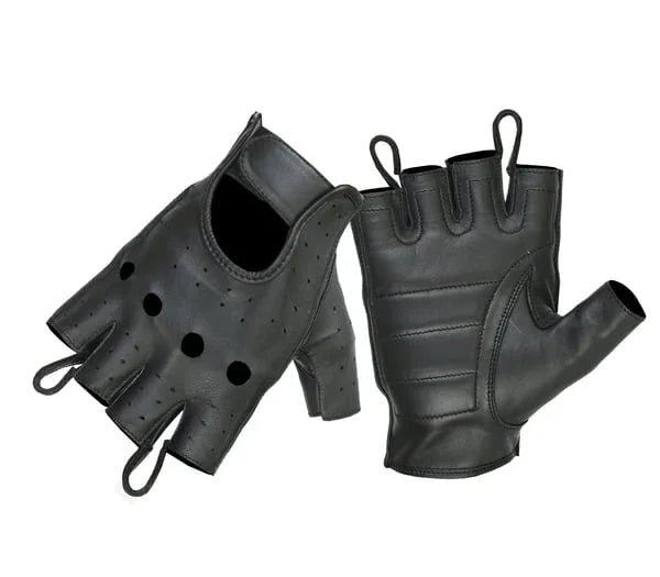 Bossglo Men's fingerless leather gloves