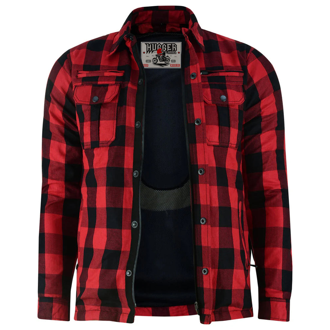 Red And Black Flannel Shirt With Armored Lumberjack Shirt