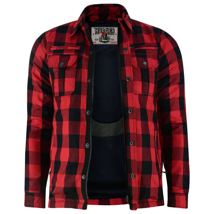 Red And Black Flannel Shirt With Armored Lumberjack Shirt