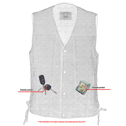 Men's Single Back Panel Denim Vest