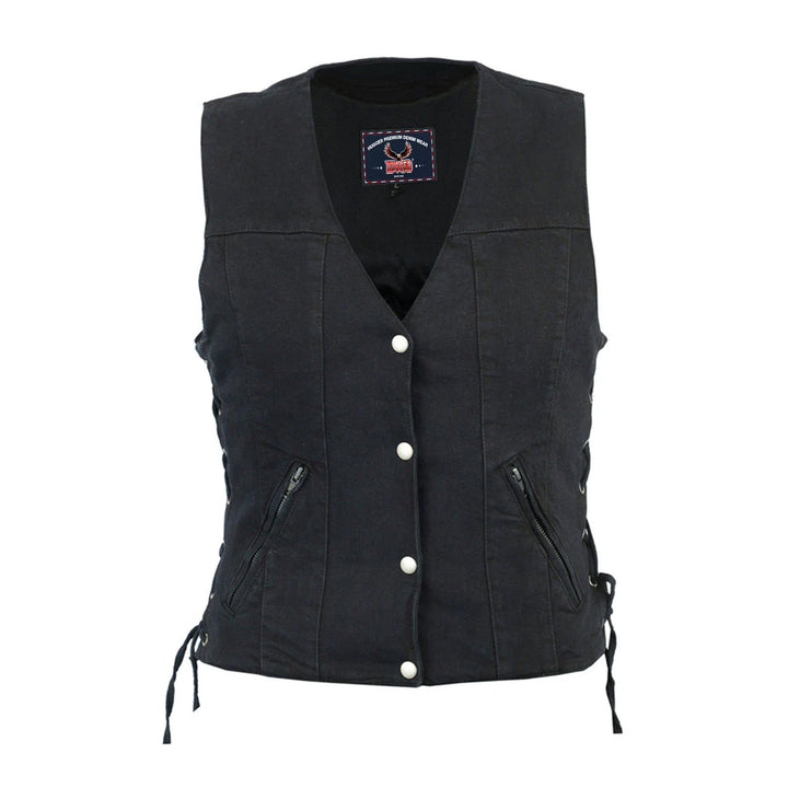 Women's Single Back Panel Concealed Carry Denim Vest