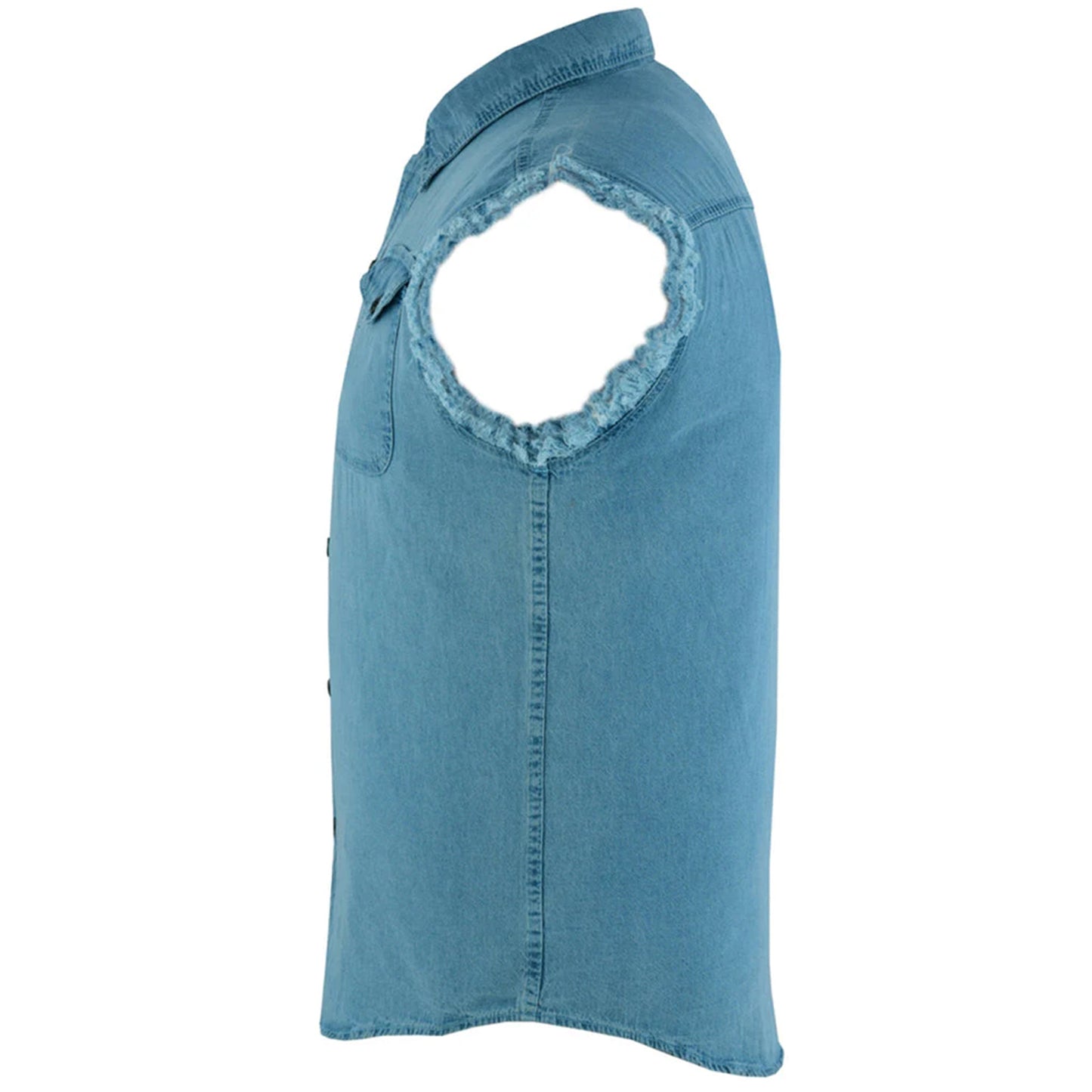 Men's Blue Lightweight Sleeveless Denim Shirt