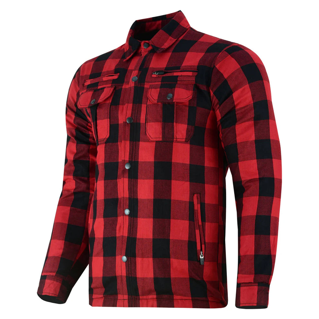 Red And Black Flannel Shirt With Armored Lumberjack Shirt