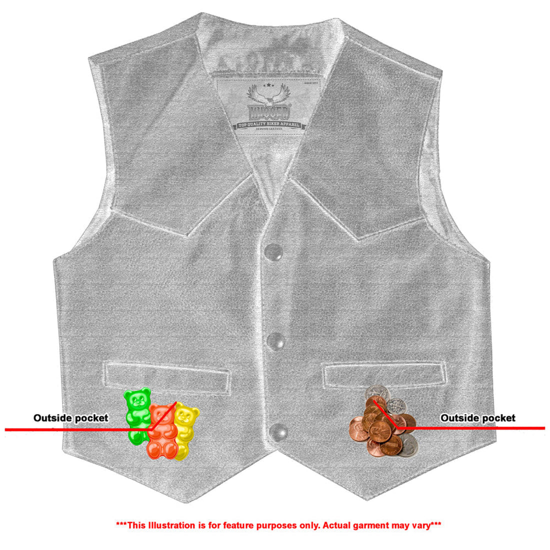 Toddler Traditional Style Plain Side Vest