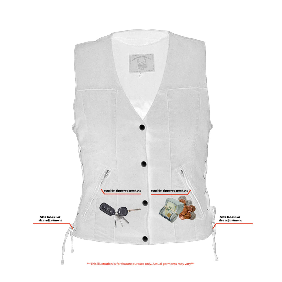 Women's Single Back Panel Concealed Carry Denim Vest