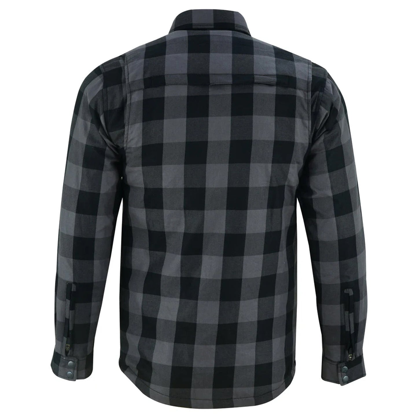 Gray And Black Armored Flannel Shirt