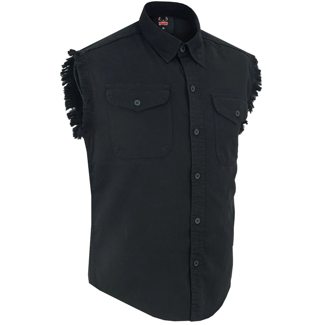 Men's Black Lightweight Sleeveless Denim Shirt