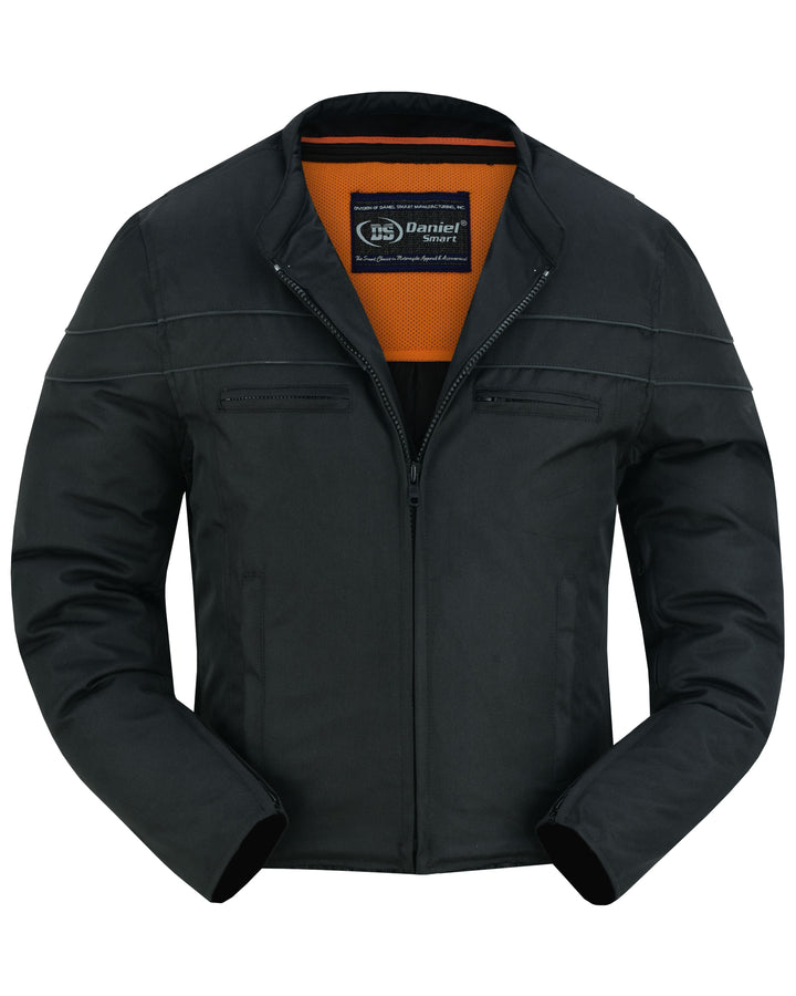 All-Season Men's Textile Motorcycle Jacket with Reflective Stripes
