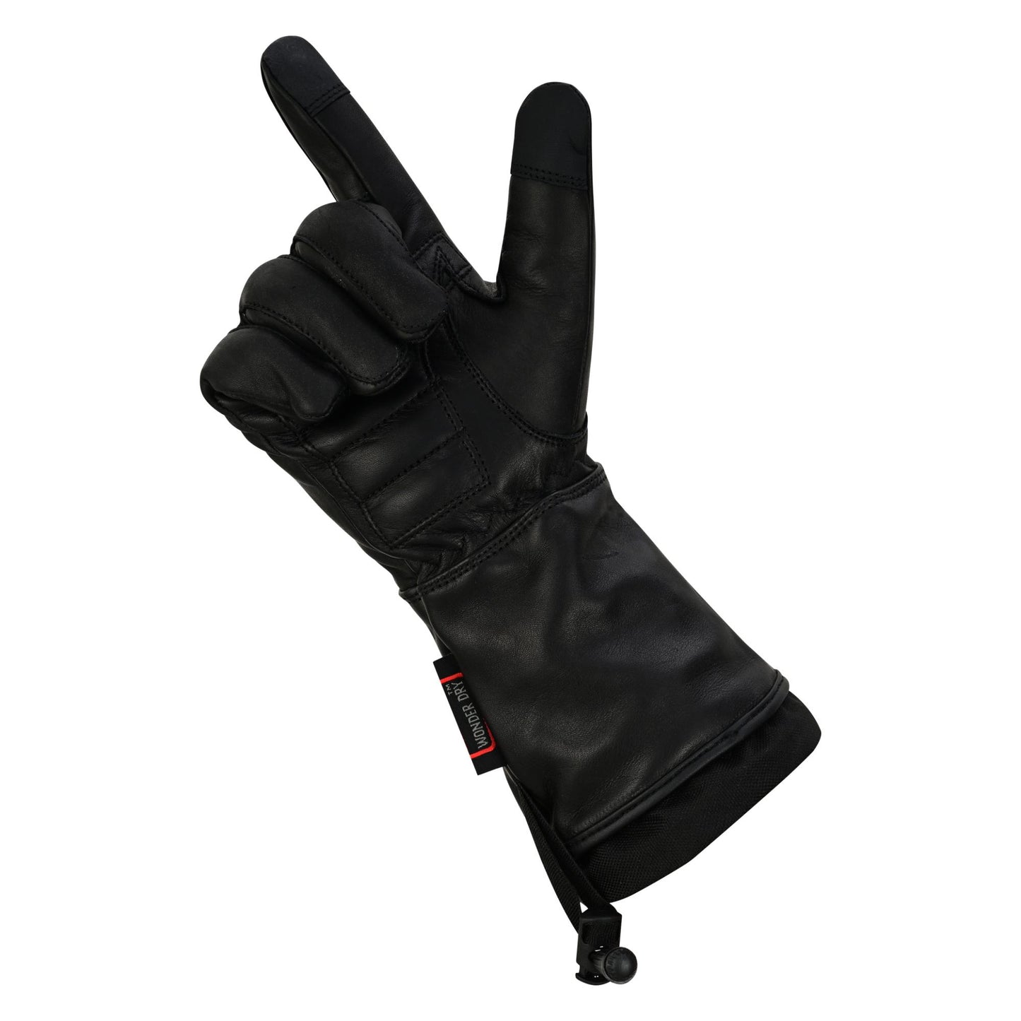 Men's Lined Technaline Leather, Classic Gauntlet Gloves, Water Resistant