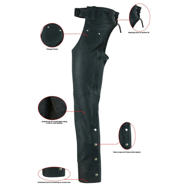 ChapsHold Unisex leather motorcycle chaps