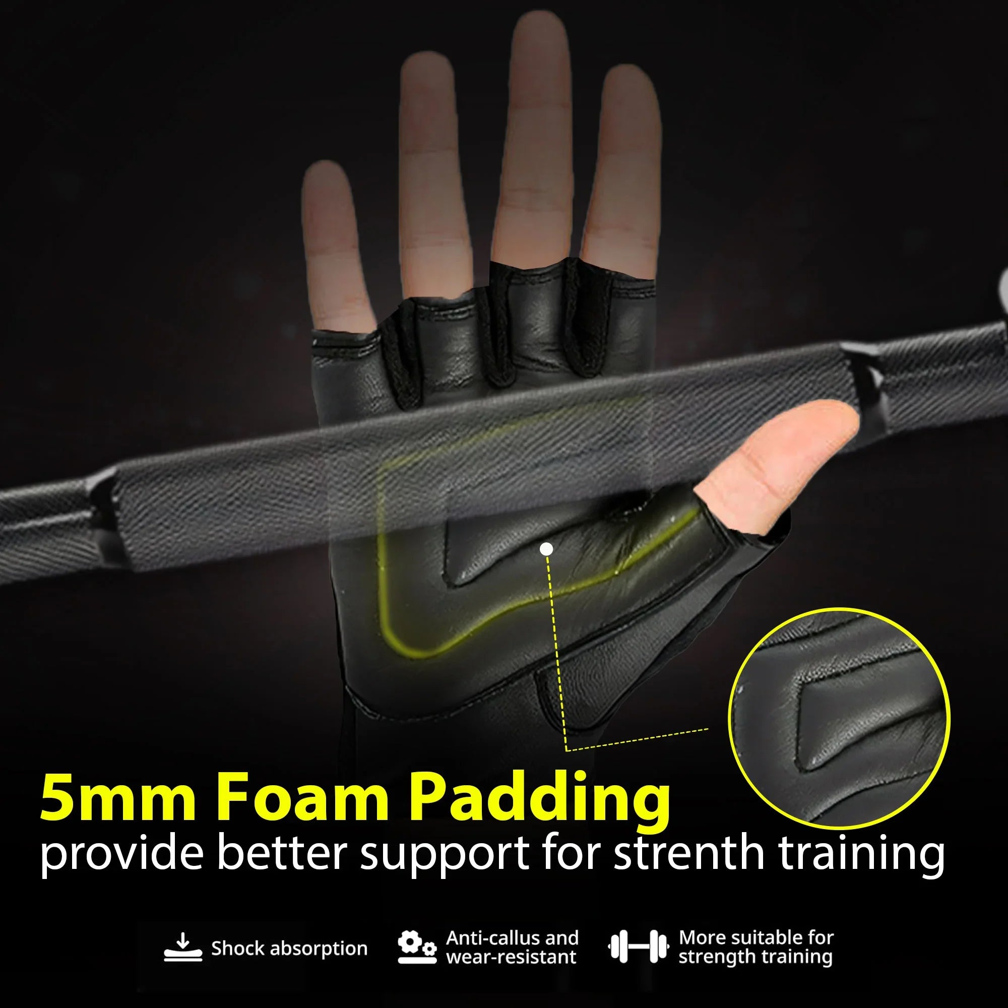 Chopgrip Men's fingerless leather gloves