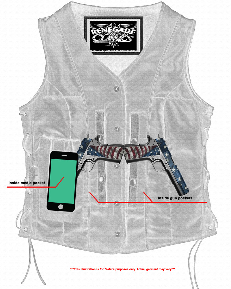 Clara Women's leather motorcycle vest