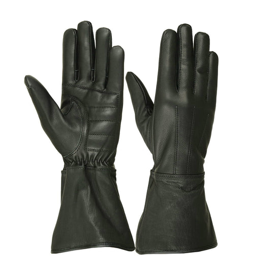 Men's Unlined Technaline Leather, Classic Gauntlet Gloves, Water Resistant