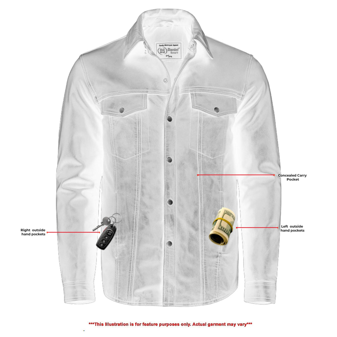 Men's Premium Lightweight  Black Leather Shirt