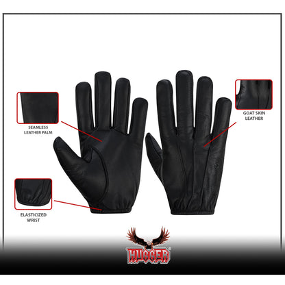 Men's Safety Unlined Technaline Leather, Pull-on Gloves with Kevlar