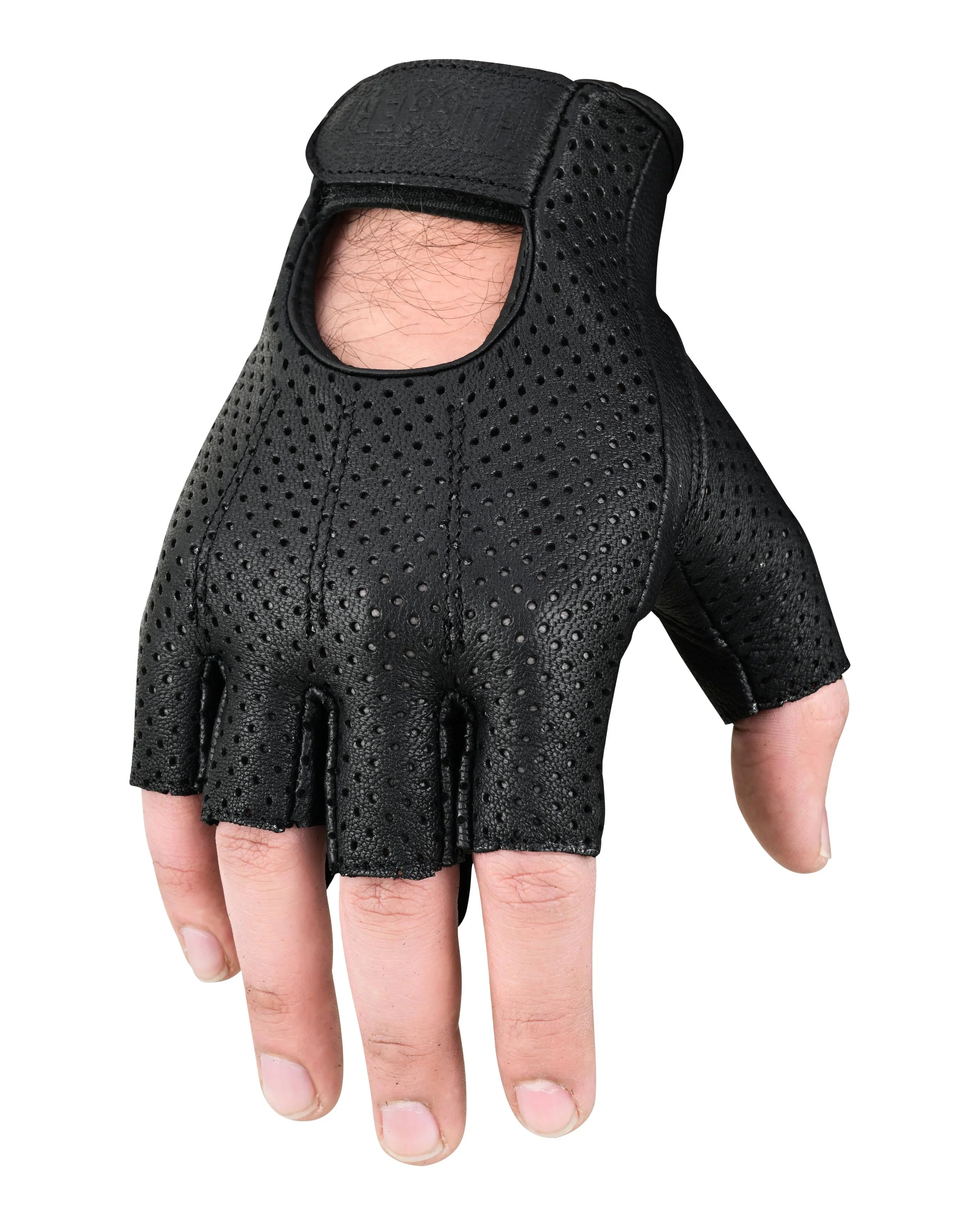 Gripman Men's fingerless leather gloves
