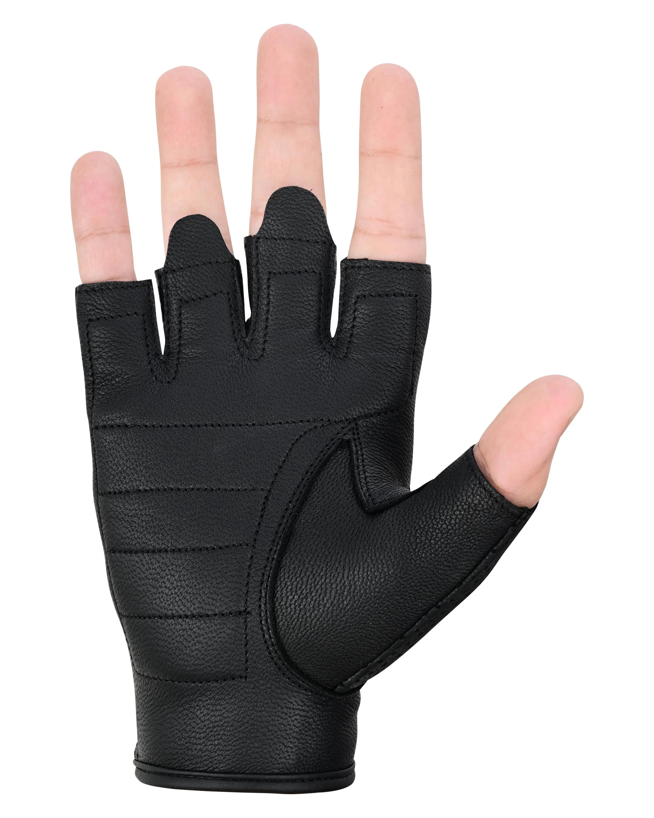 Gripman Men's fingerless leather gloves