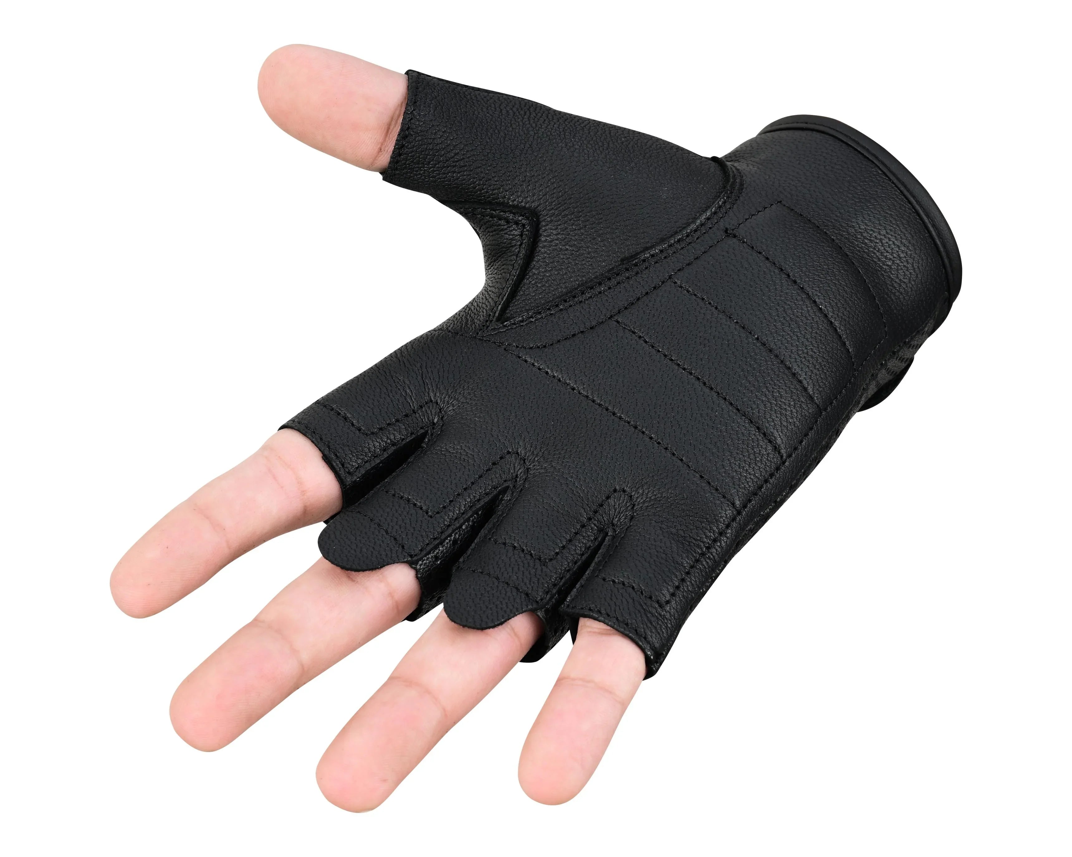 Gripman Men's fingerless leather gloves