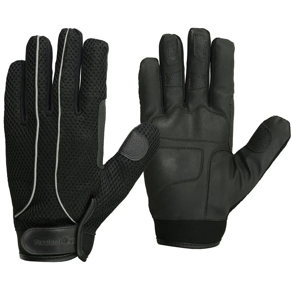 Hugger Men's Breathable Reflective Piping Lightweight Motorcycle Gloves night riders