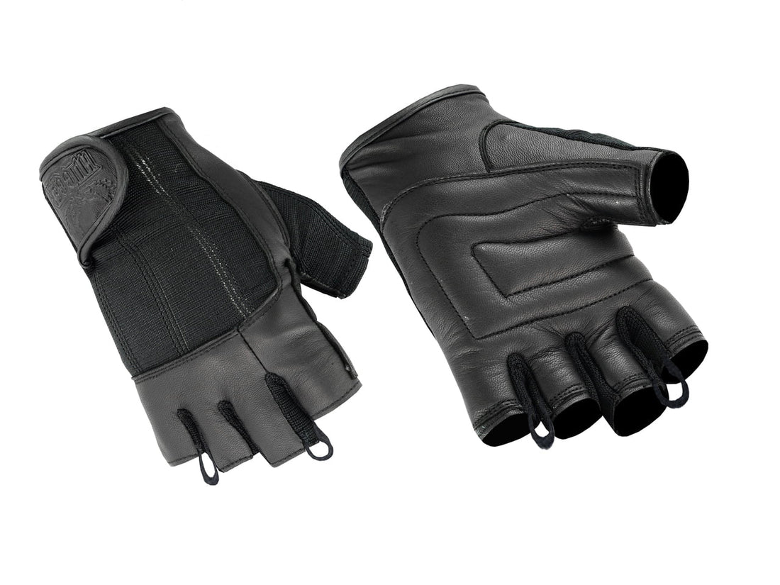 Leatherium Men's fingerless leather gloves