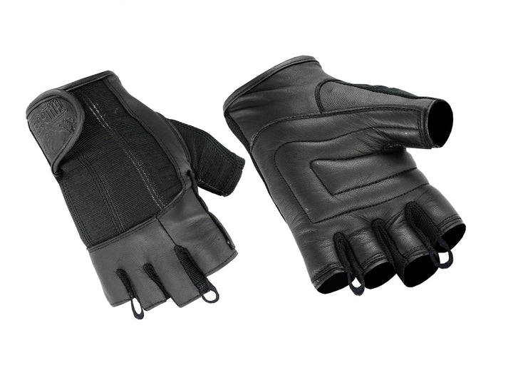 Leatherium Men's fingerless leather gloves