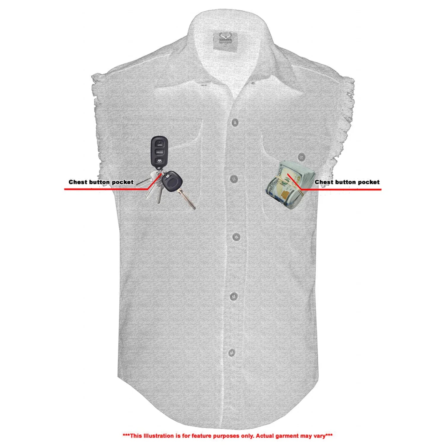 Men's Black Lightweight Sleeveless Denim Shirt