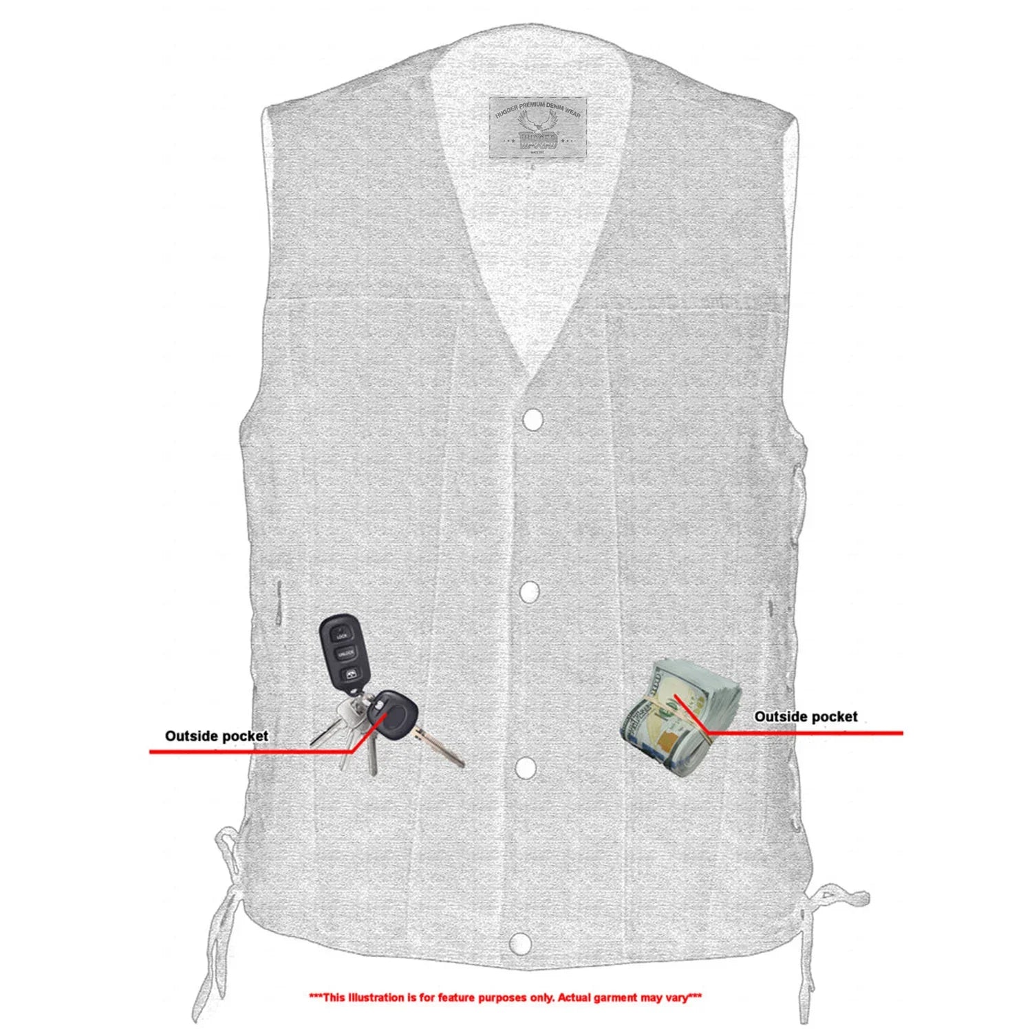 Outvest Denim Motorcycle Vest