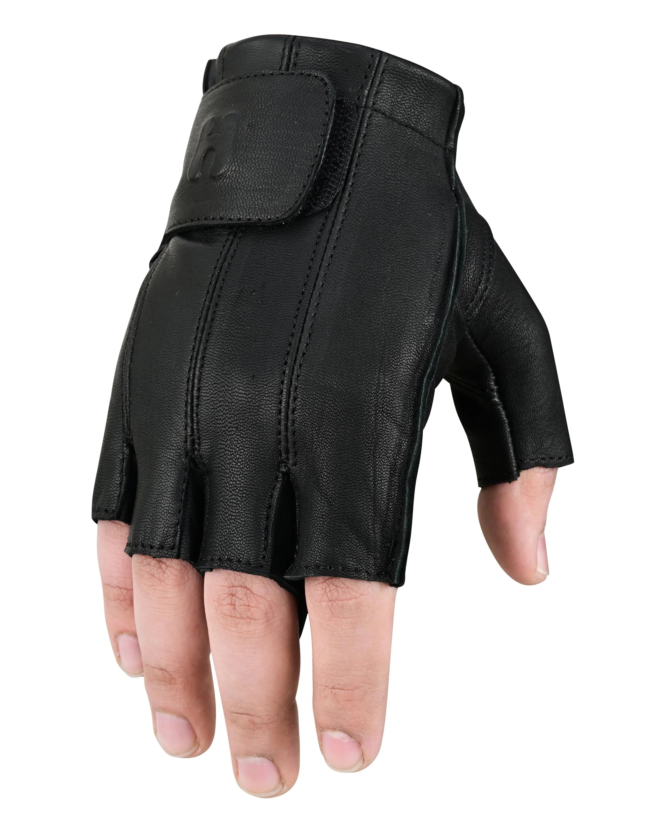 Palming Men's fingerless leather gloves