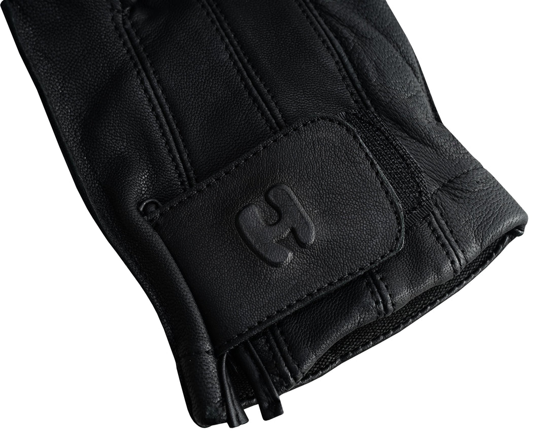 Palming Men's fingerless leather gloves