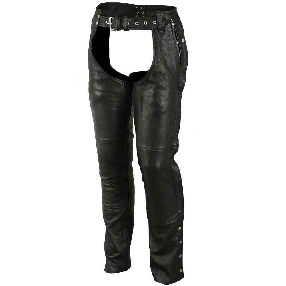 Pocketeer Unisex Leather Motorcycle Chaps
