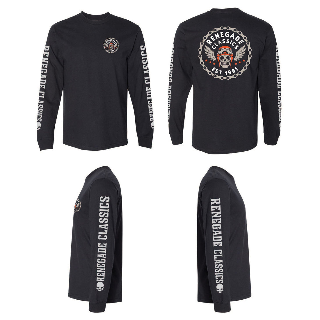 RC Chain Skull Men's  Long Sleeve Shirt