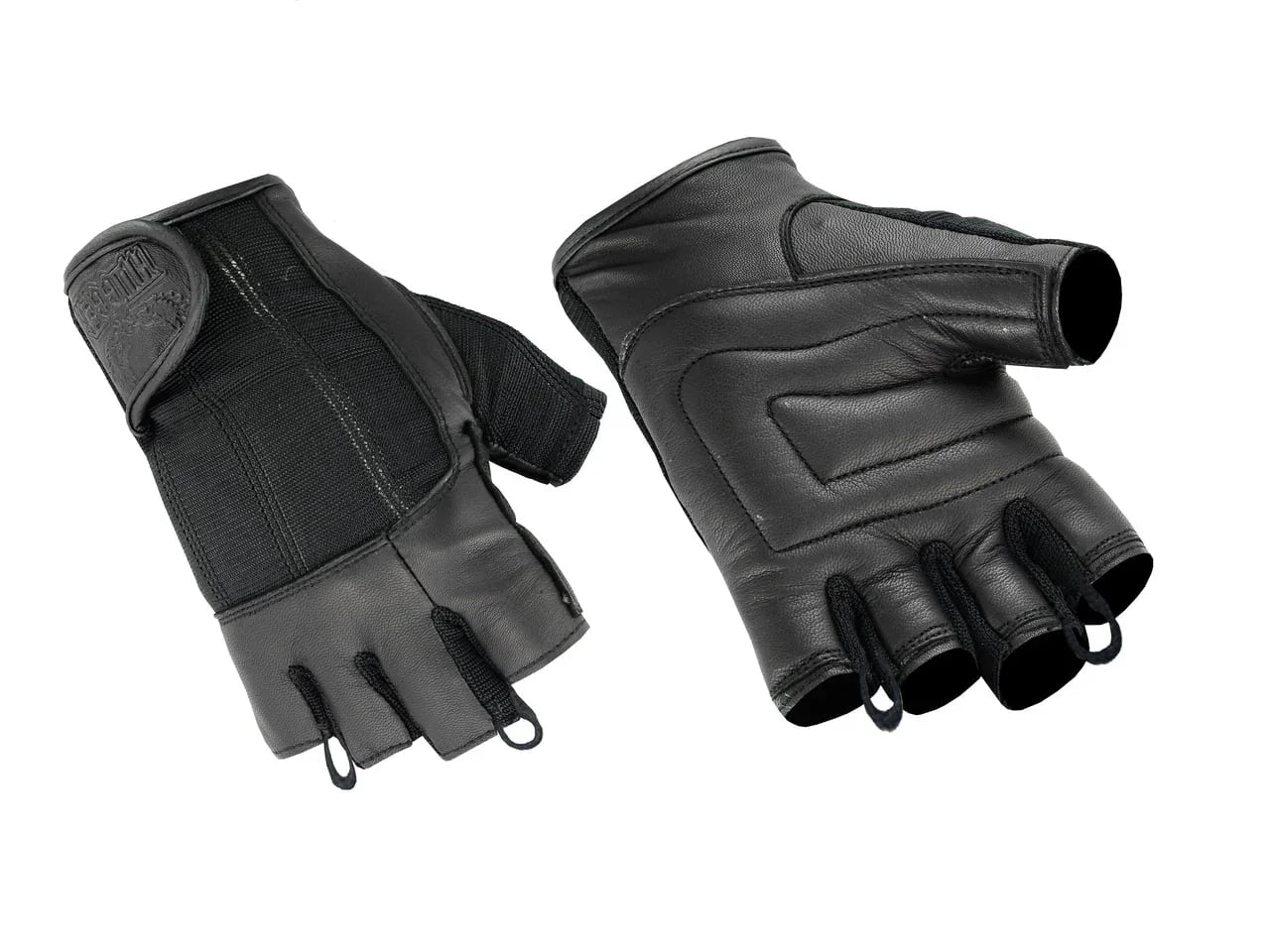 Rebelrider Men's fingerless leather gloves