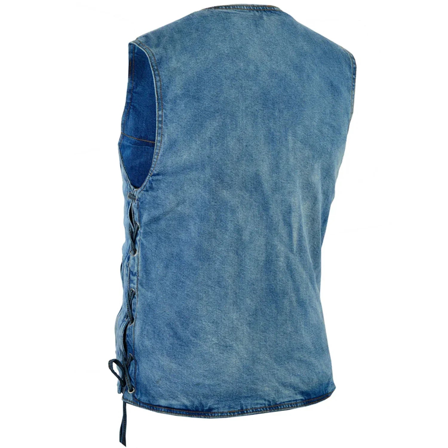 Ridemark Denim Motorcycle Vest - Blue