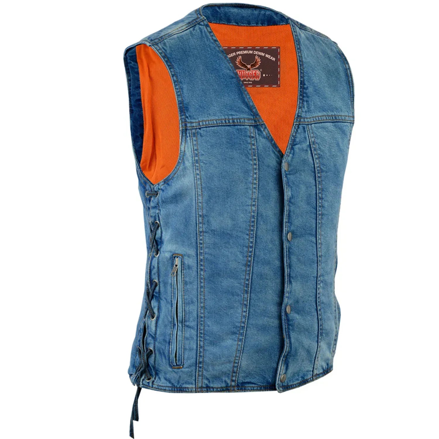 Ridemark Denim Motorcycle Vest - Blue