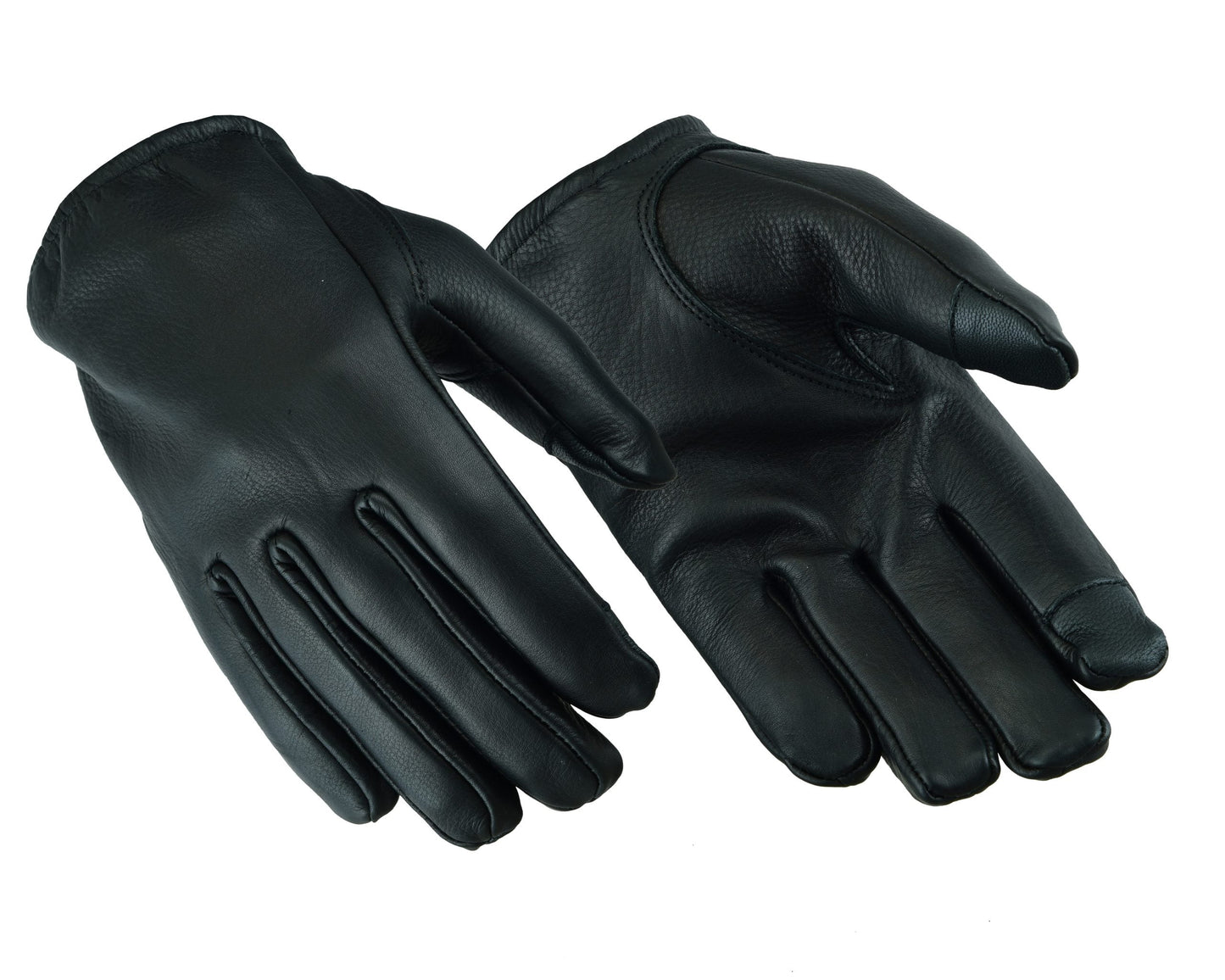 Men's Seamless Hand Back water resistant leather motorcycle, driving, police patrol glove