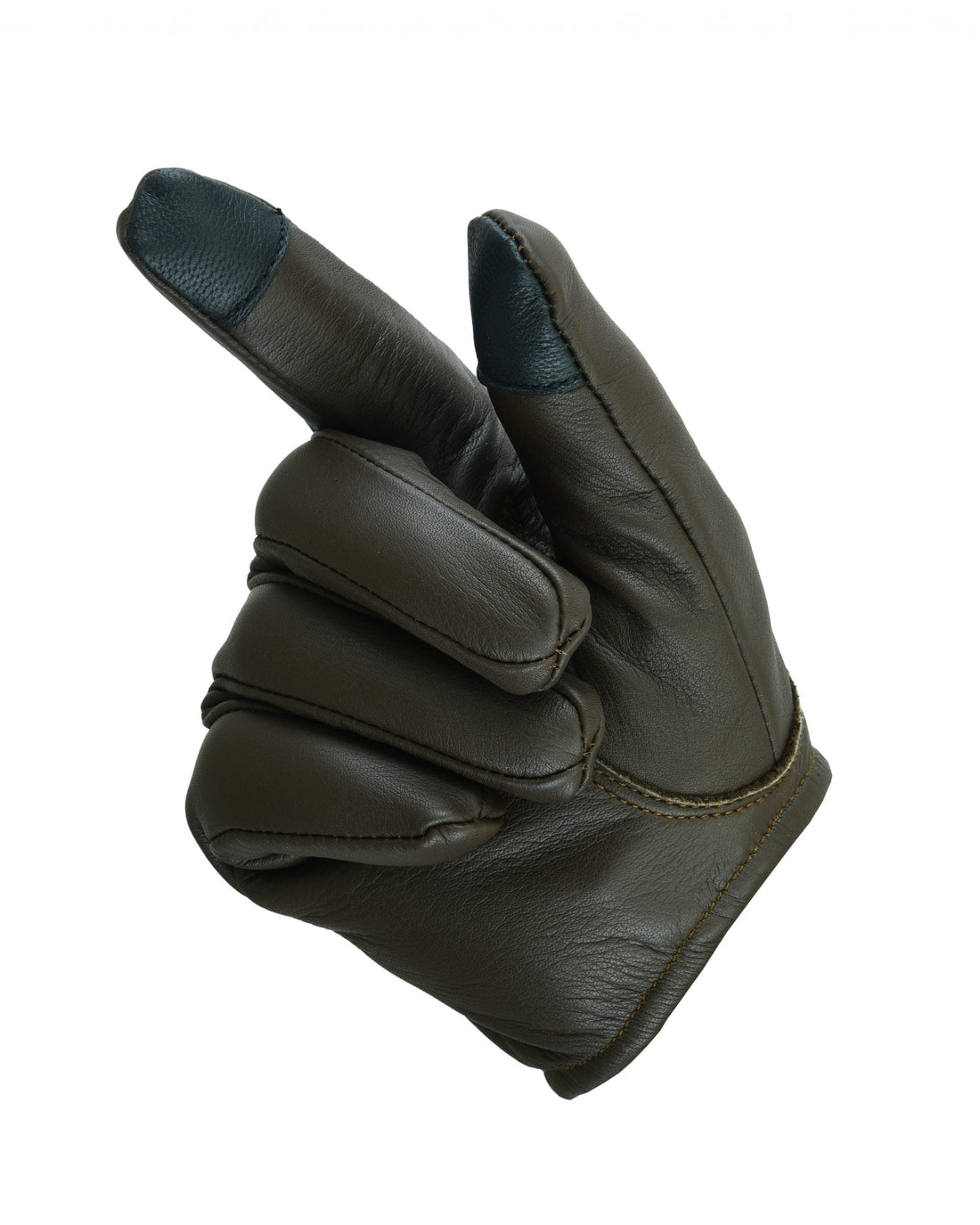 Men's Seamless Hand Back water resistant leather motorcycle, driving, police patrol glove