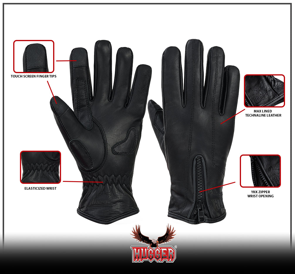 Ladies Cool Max Lined Technaline Leather, Bike Matchers Gloves