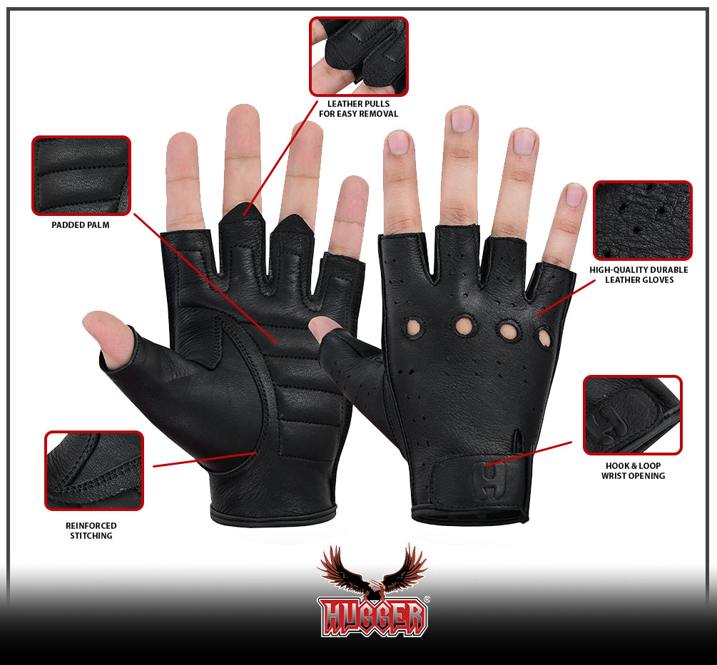 Ladies Water Resistant Deerskin Fingerless Gloves