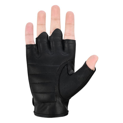 Men's Fingerless Technaline Goatskin Leather, WeatherLite Chopper Gloves