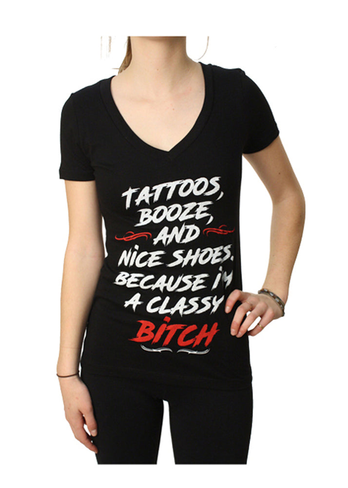 Women's Classy Bitch V-Neck T-Shirt