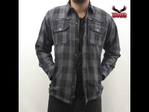 Gray And Black Armored Flannel Shirt & Lumberjack Shirt