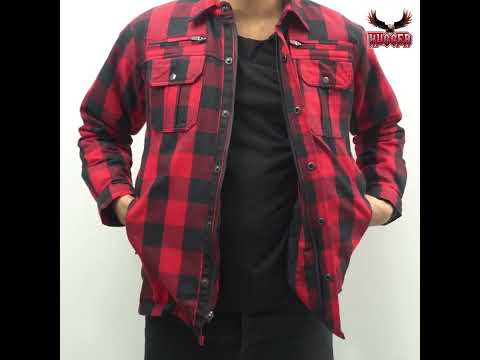 Red And Black Flannel Shirt With Armored Lumberjack Shirt