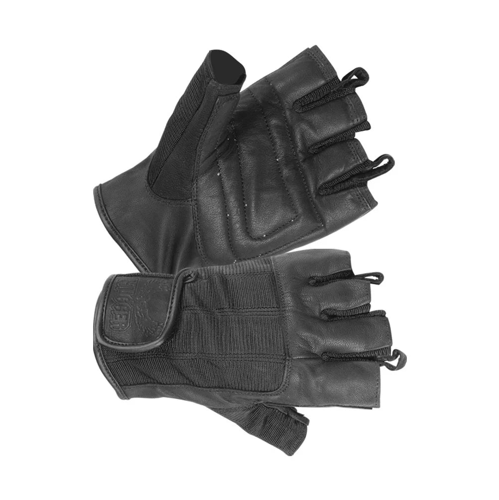 Ladies Fingerless Technaline Leather, Summer Touring Chopper Gloves