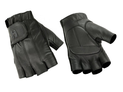 Men's Deer Soft Fingerless Gel-Padded Palm Summer Motorcycle Gloves