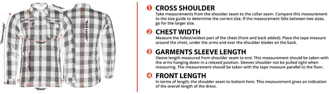 Flannel Vest Size Chart Guide