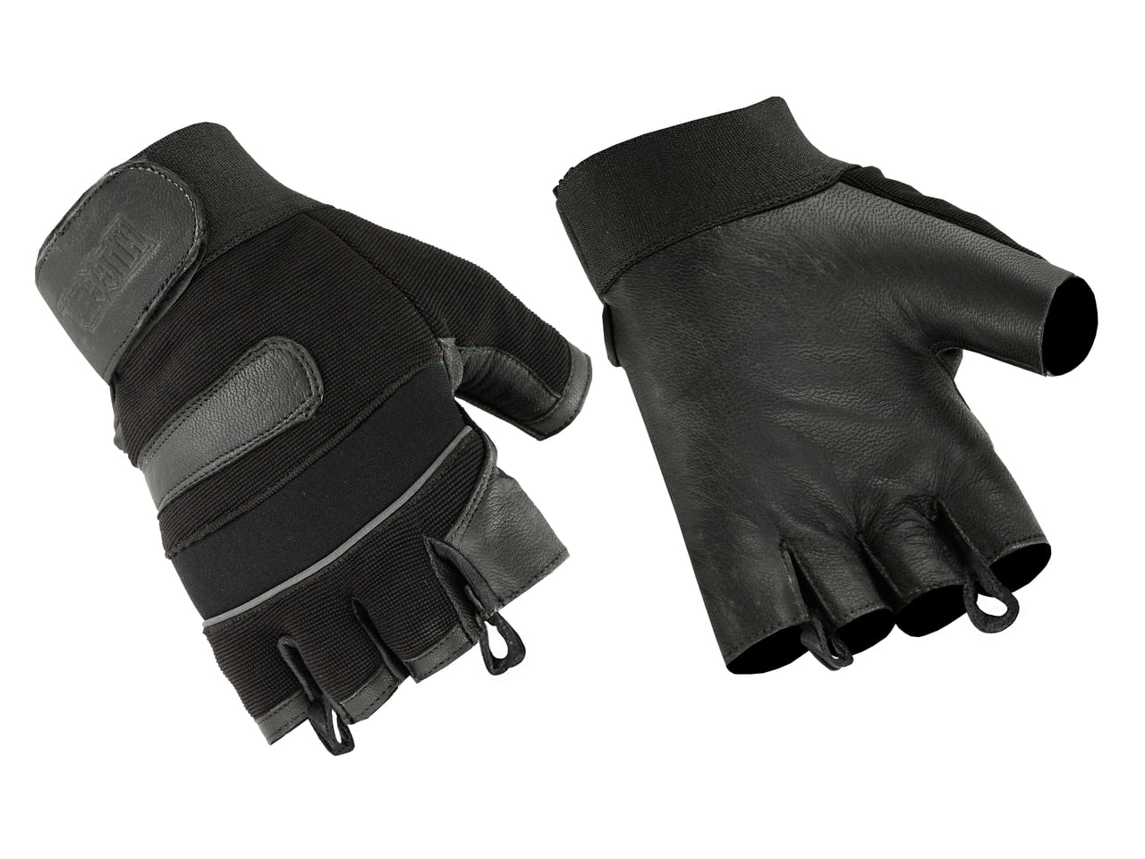 Men's Comfort Zone Fingerless Glove with Reflective Piping on Handback