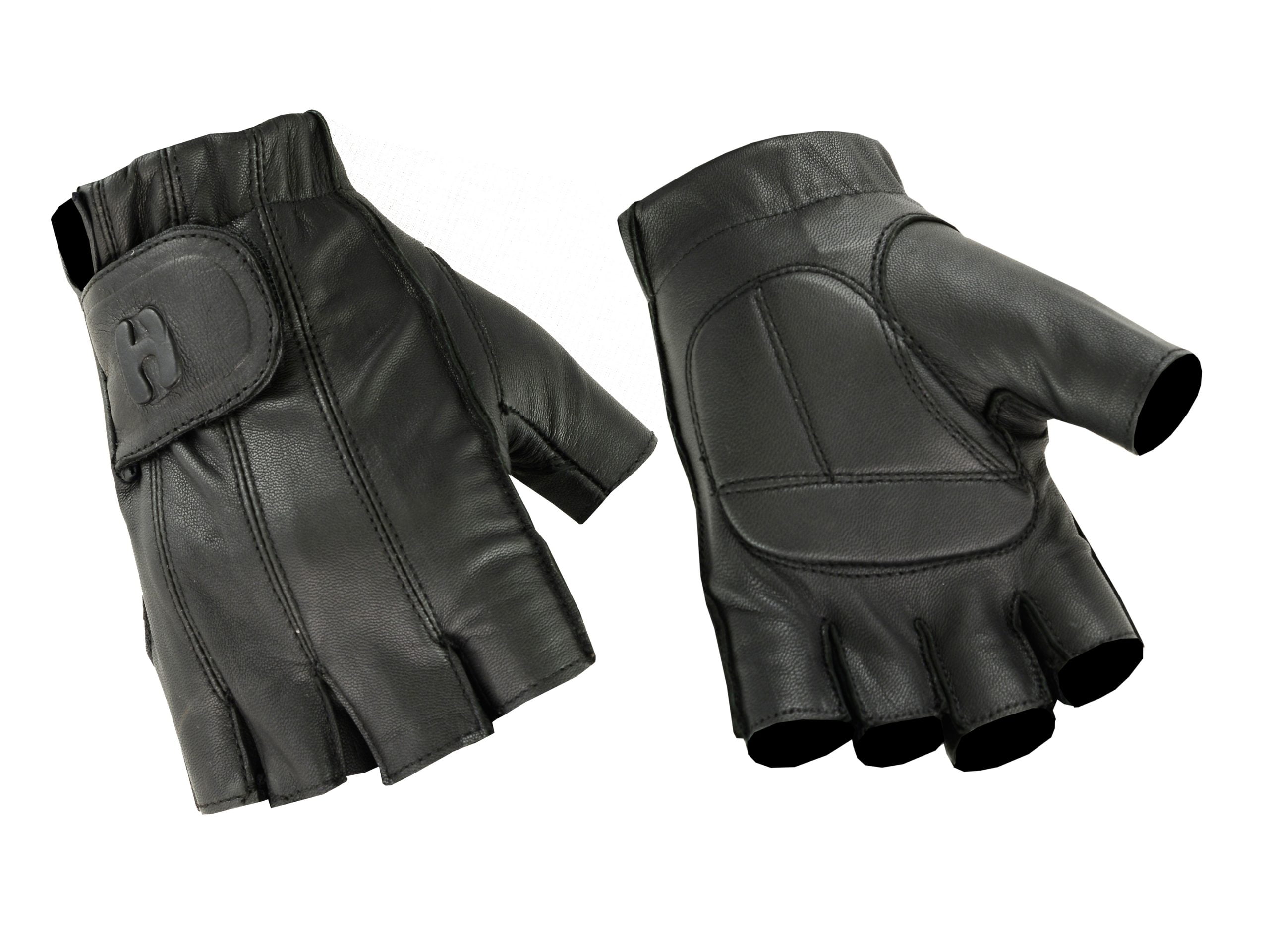 Black Leather Fingerless Gloves #G160